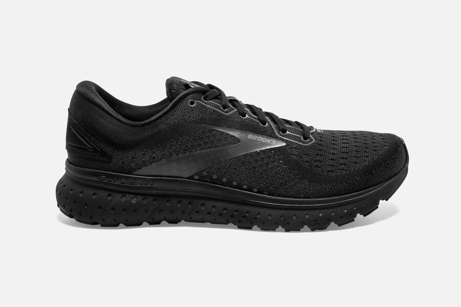 Mens Brooks Glycerin 18 Road Shoes Black/Ebony | 632950-XLH